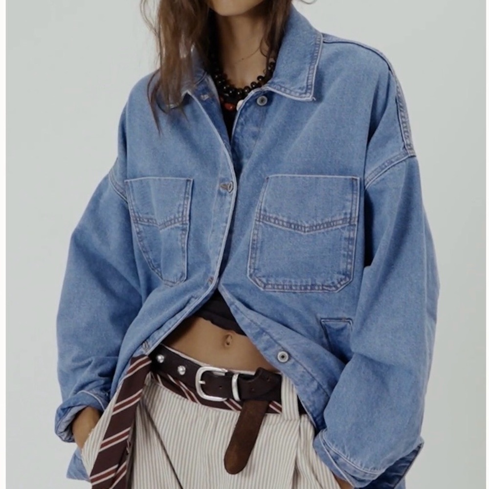 Free People Madison Light Blue Denim Jacket
